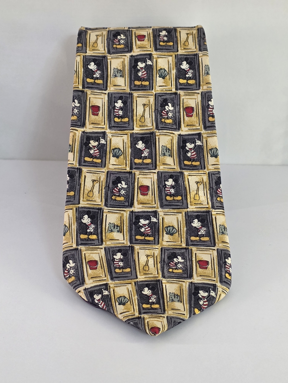 Disney's Mickey Mouse Print Tie in Yellow and Black